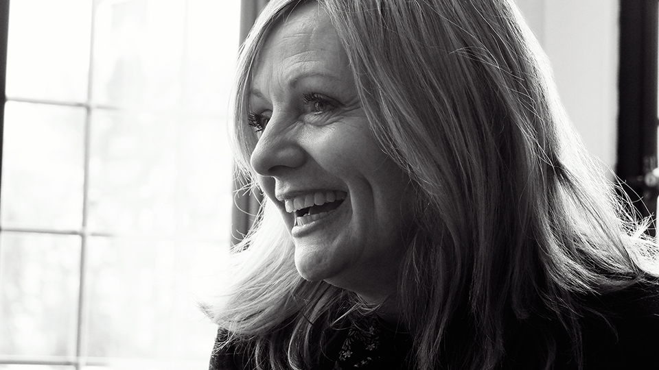 A black and white photo of Tracy Brabin